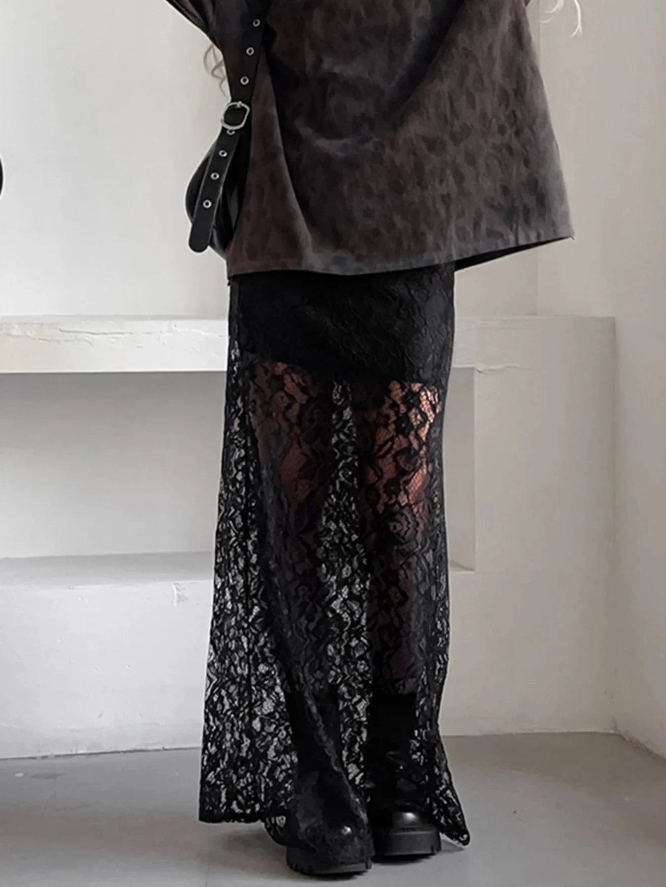 Long Lace Black Skirt