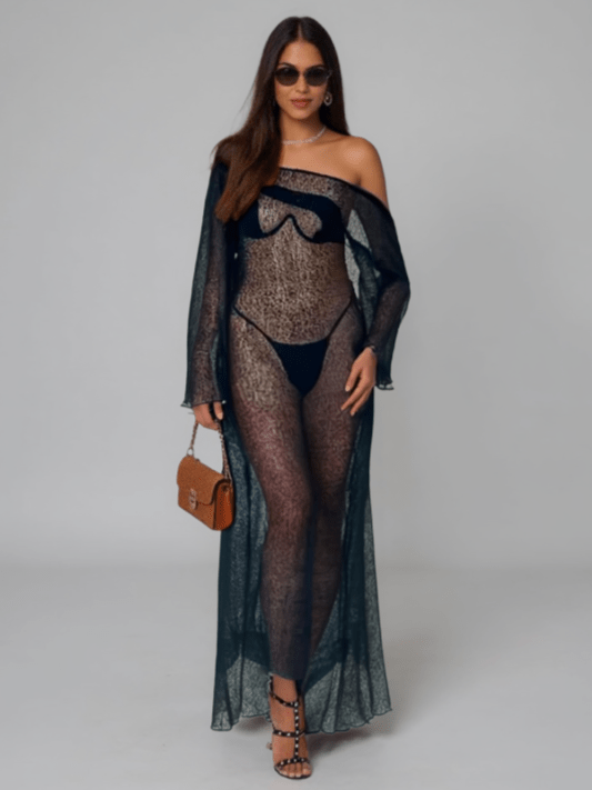 Long Mesh Cover Up Dress