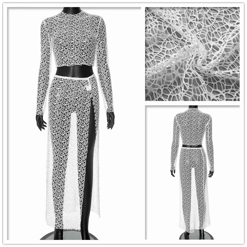Long Sleeve Sheer Cover Up Set