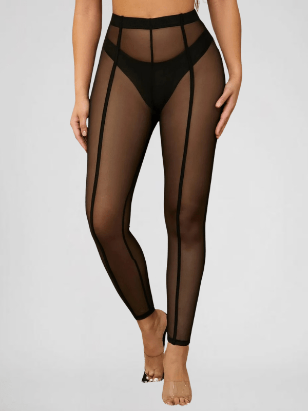 See Through Black Leggings