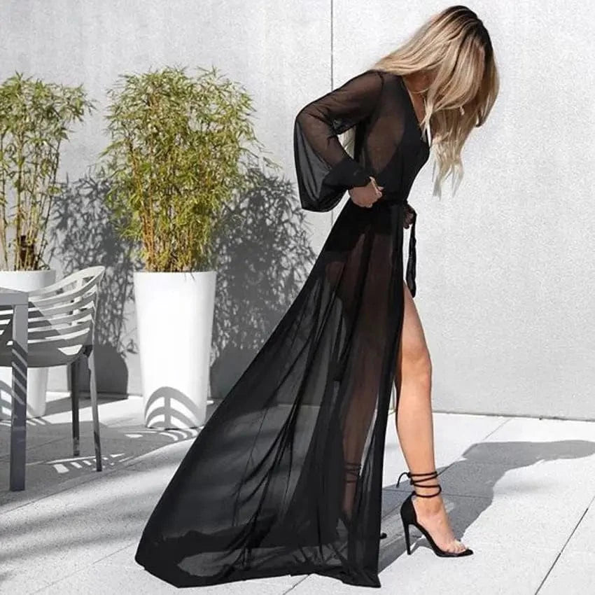Sheer Mesh Cover Up Dress