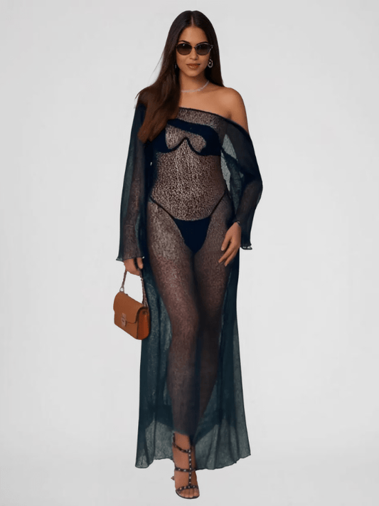 Long Mesh Cover Up Dress
