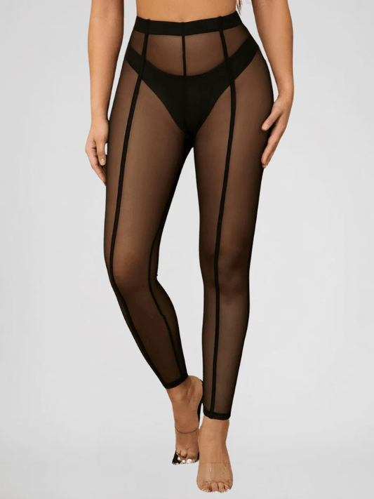 See Through Black Leggings