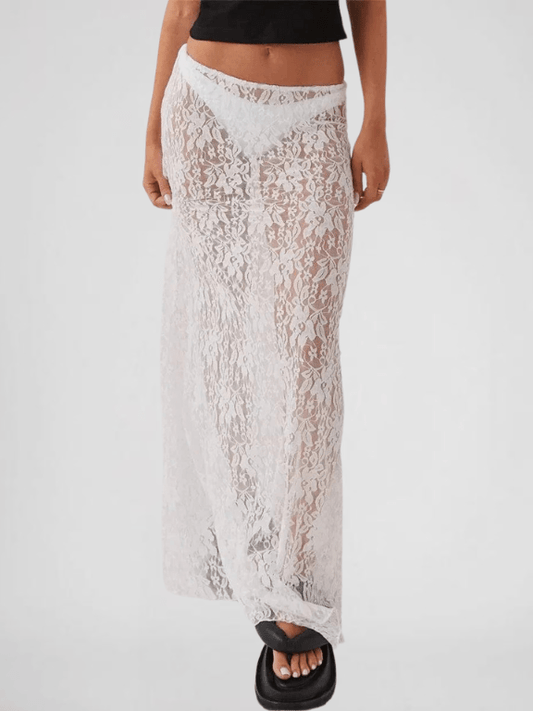 Sheer Lace Maxi Skirt