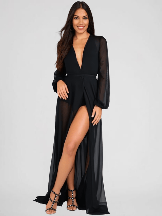 Sheer Mesh Cover Up Dress